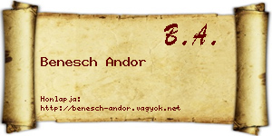 Benesch Andor névjegykártya